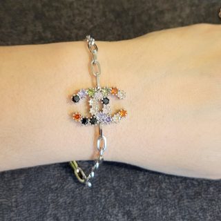 Brazalete plateado multicolor cganel