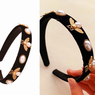 Diadema de abejas y perlas