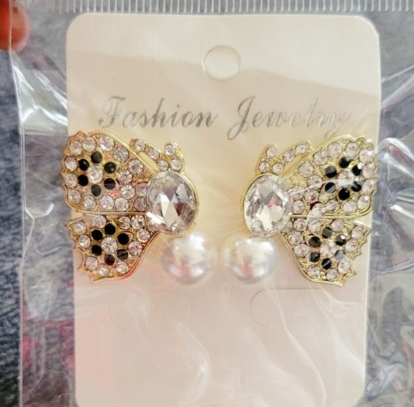 ARETE MARIPOSA Y PERLA - Imagen 2