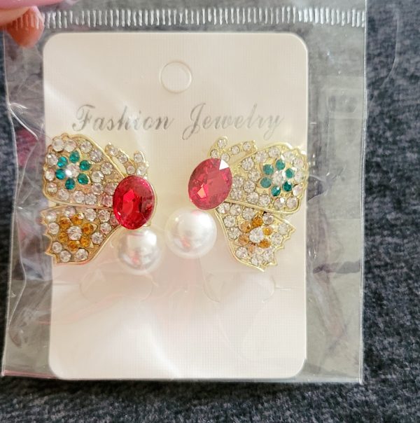 ARETE MARIPOSA Y PERLA - Imagen 2