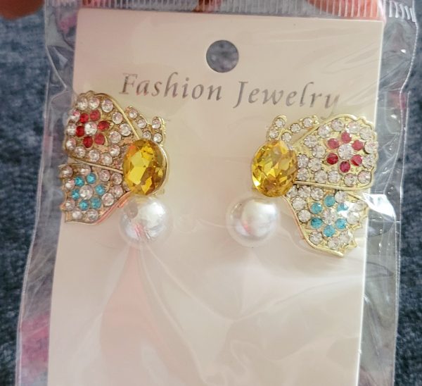 ARETE MARIPOSA Y PERLA - Imagen 2
