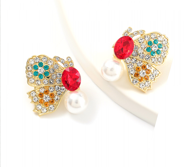ARETE MARIPOSA Y PERLA
