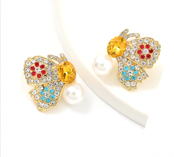 ARETE MARIPOSA Y PERLA