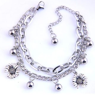 Brazalete acero inoxidable flor