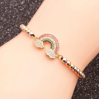 Pulsera ajustable tres tonos arcoiris