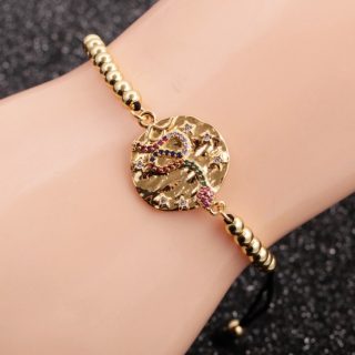 Pulsera ajustable con plca de serpiente