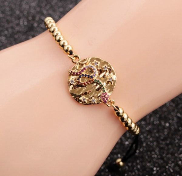 Pulsera ajustable con plca de serpiente