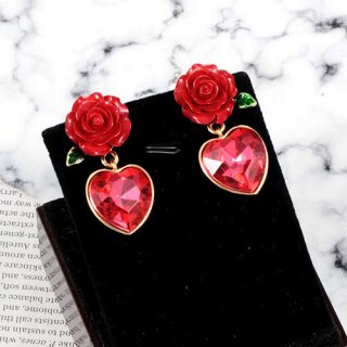 Arete flor y corazón