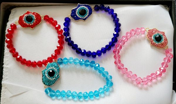 Pulsera cristales ojo de palma - Imagen 2