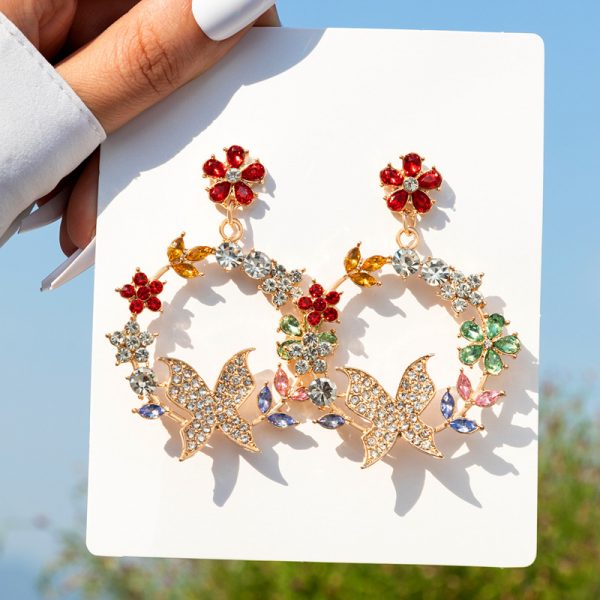 Arete flor y mariposa - Imagen 2