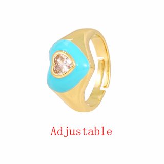 Anillo azul corazón