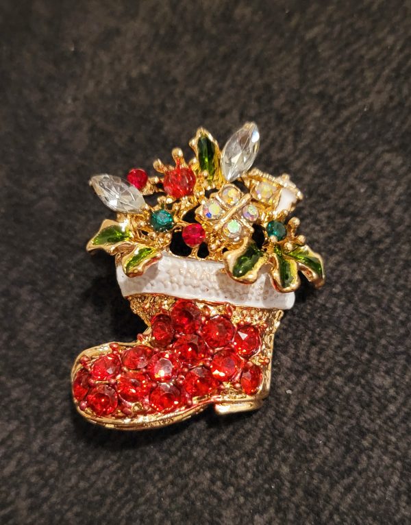 Broche bota navideña