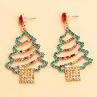 Arete árbol navidad elegante