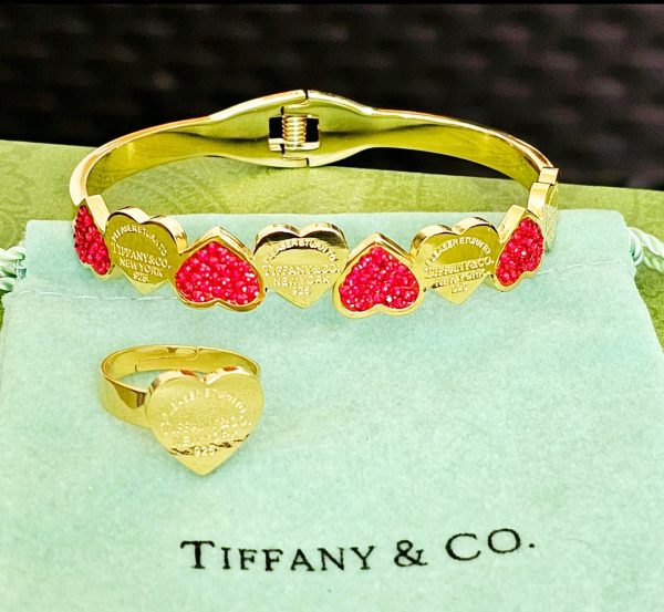 Juego pulsera y anillo T-iffany