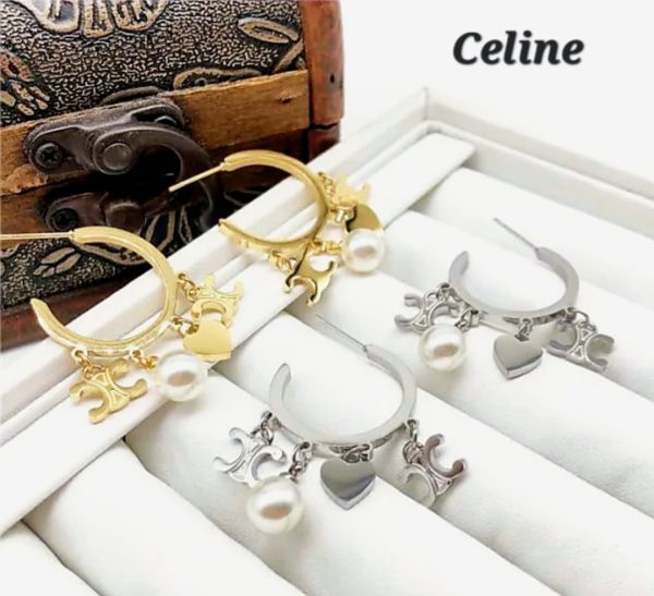 2 aretes Celine con perlas