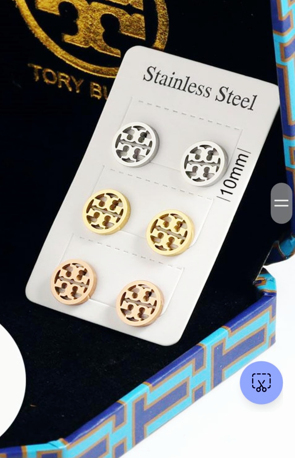 Juego de aretes T-ory
